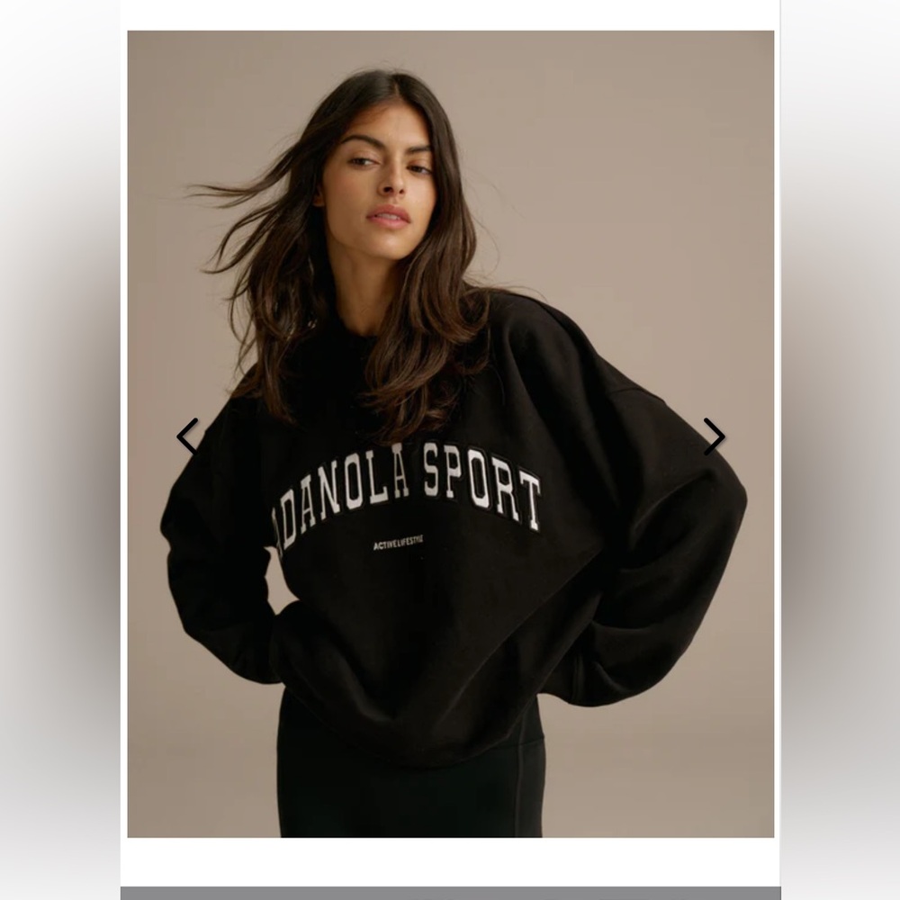 Adanola Oversized Sweatshirt (Size S) and Sweatpants (Size M) set, Black